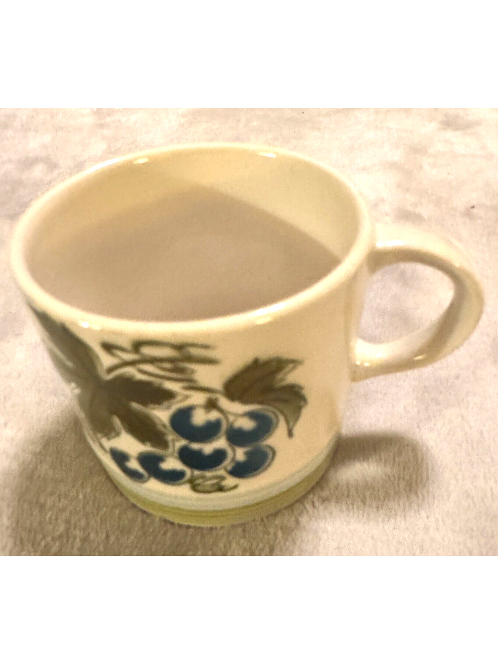 Vintage Ironstone Blue Grapes Tea Cup Coffee Mug Green Blue single Japan